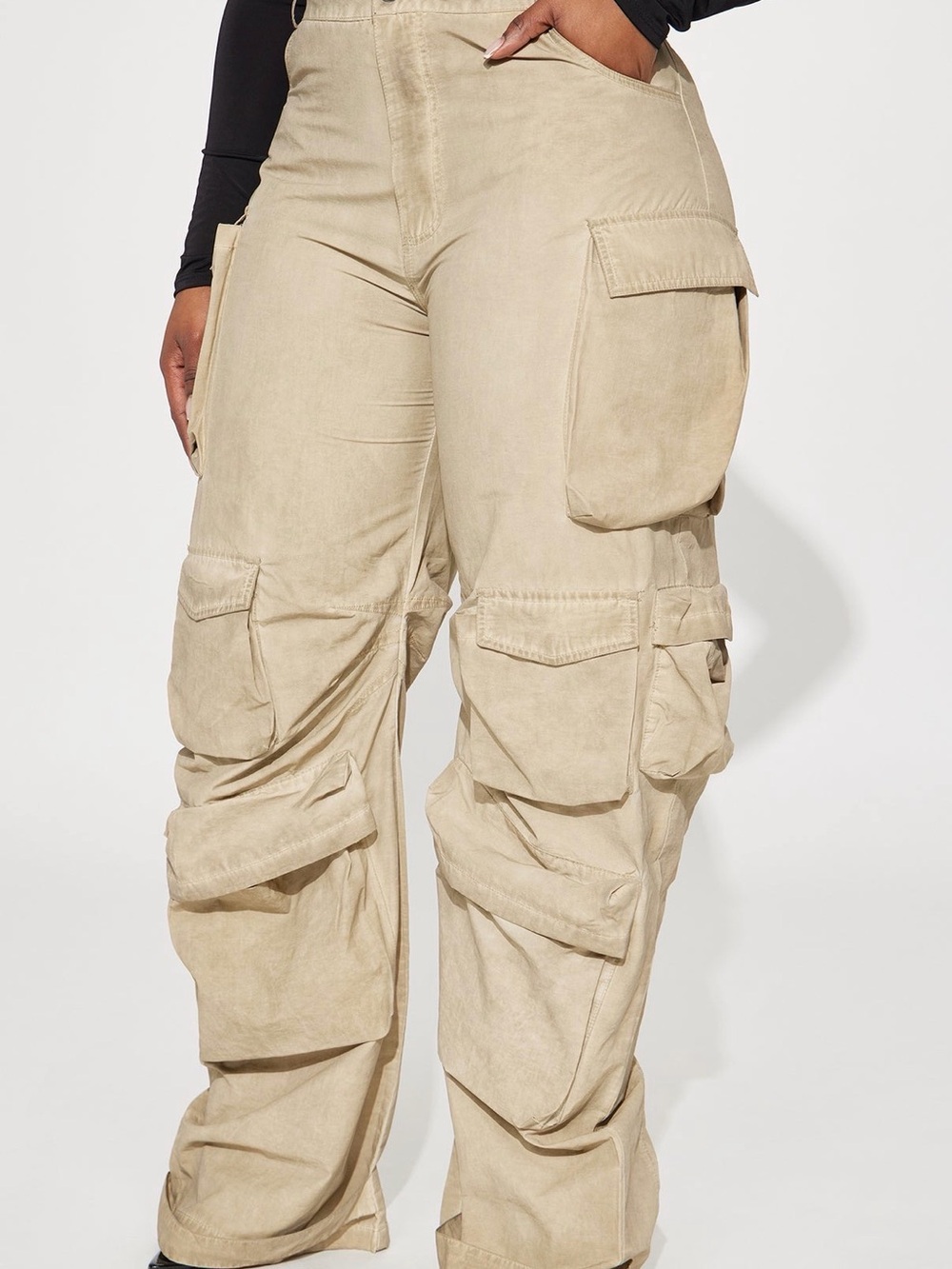 🤎 Fashion Nova Tan Oversized Cargo Pants | Utility Wide Leg | NEVER WORN